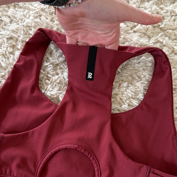 Bandit Running Women's Gridlock Burgundy Sports Bra - Picture 4 of 7